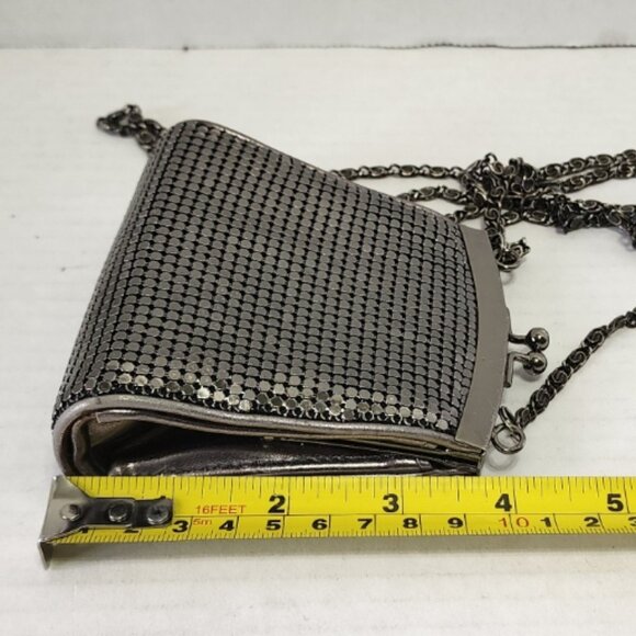 Scheilan Firenze Small Bag Purse with Long Chain - Metal Mesh - Picture 8 of 12